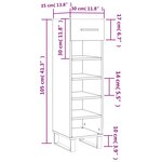 vidaXL Armoire à chaussure Blanc brillant 30x35x105 cm Bois ingénierie
