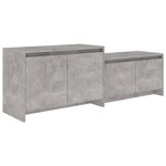 vidaXL Meuble TV gris béton 146 5x35x50 cm bois d'ingénierie