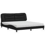 vidaXL Lit avec matelas Hvar noir 180x200 cm similicuir