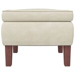 vidaXL Chaise à bascule avec pieds en bois et tabouret Crème Velours