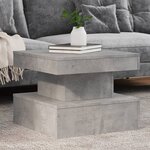 vidaXL Table basse avec lumières LED gris béton 50x50x40 cm
