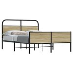 vidaXL Cadre de lit sans matelas 120x200 cm chêne sonoma