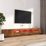 vidaXL Ensemble de meubles TV avec lumières LED 3 Pièces Chêne fumé
