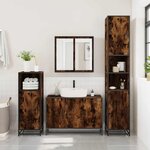 vidaXL Ensemble meubles salle de bain 4 Pièces chêne fumé bois ingénierie