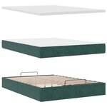 vidaXL Cadre de lit ottoman avec matelas vert foncé 140x190 cm velours
