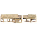 vidaXL Ensemble de canapés d'extérieur 6 pc Blanc et Beige