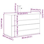 vidaXL Ensemble de meubles de salle de bain 2 Pièces gris béton