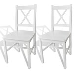 vidaXL Chaises à manger lot de 2 blanc bois de pin