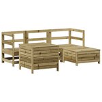 vidaXL Salon de jardin 5 Pièces bois de pin imprégné
