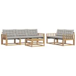 vidaXL Ensemble de canapés d'extérieur 6 Pièces Blanc et gris clair