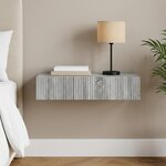 vidaXL Table d'appoint murale 87 5 x 34 5 x 17 cm Bois d'ingénierie