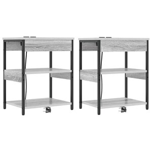 vidaXL Cabinet de chevet 2 Pièces Gris Sonoma 41 x 31 x 51 cm