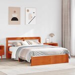 vidaXL Cadre de lit avec stockage 2 Pièces Cire marron Bois de Pin Massif