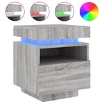 vidaXL Armoires de chevet avec lumières LED 2 Pièces sonoma gris