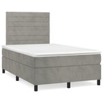 vidaXL Sommier à lattes de lit avec matelas LED gris clair 120x190 cm