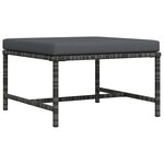 vidaXL Repose-pied sectionnel avec coussin Gris Résine tressée