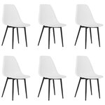 vidaXL Chaises à manger lot de 6 blanc PP