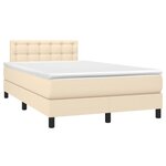 vidaXL Sommier à lattes de lit avec matelas LED Crème 120x200 cm Tissu