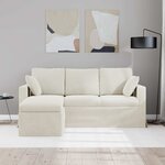 vidaXL Canapé Crème 198 x 134 x 80 cm Velours