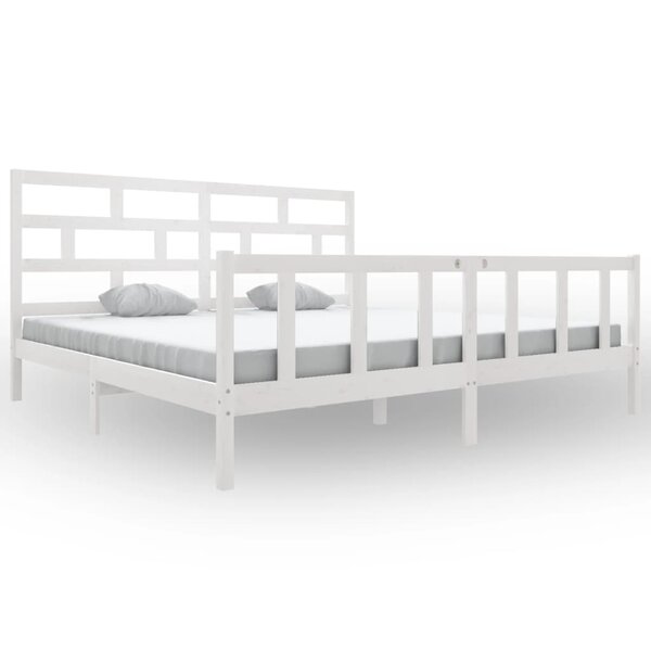 vidaXL Cadre de lit Blanc Bois de pin massif 200x200 cm