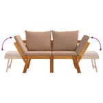 vidaXL Banc de jardin avec coussins 2 en 1 bois d'acacia massif