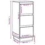 vidaXL Buffets 2 Pièces Marron miel 32x34x75 cm Bois massif de pin