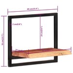 vidaXL Étagères murales 2 Pièces 40x24x35 cm Bois d'acacia et acier