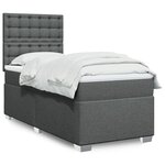 vidaXL Sommier à lattes de lit avec matelas Gris foncé 80x200 cm Tissu