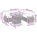 vidaXL Salon de jardin 7 Pièces avec coussins noir résine tressée