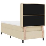 vidaXL Lit à ressorts avec matelas Crème 100 x 200 cm tissu