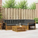 vidaXL Ensemble de canapés d'extérieur 5 Pièces Naturel et Anthracite