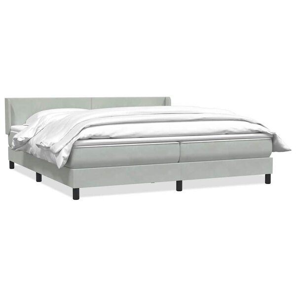 vidaXL Sommier à lattes de lit et matelas gris clair 180x220cm velours