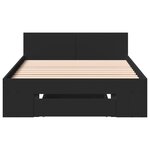 vidaXL Cadre de lit avec tiroir sans matelas noir 90x200 cm