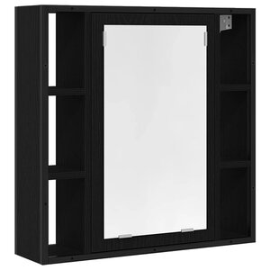 vidaXL Armoire de salle de bain avec miroir Chêne noir 60 x 16 x 60 cm Bois d'ingénierie