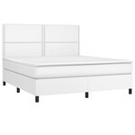 vidaXL Sommier à lattes de lit avec matelas Blanc 160x200cm Similicuir