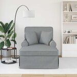 vidaXL Chaise lounge avec jupe Gris clair 91 x 157 x 91 cm tissu