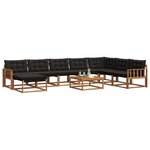 vidaXL Ensemble de canapés d'extérieur 9 Pièces Naturel et Noir
