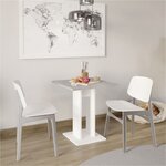 FMD Table de salle à manger 70 cm Gris béton et blanc