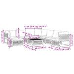 vidaXL Salon de jardin avec coussins 9 Pièces bois massif d'acacia