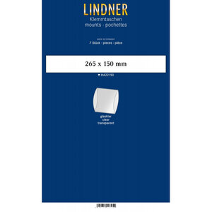 Bandes double soudure 265 x 150 mm pour blocs  carnets de timbres. Fond - Transparent