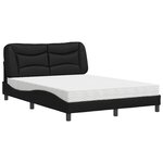 vidaXL Lit avec matelas Hvar noir 140x200 cm similicuir
