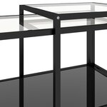 Vidaxl tables à thé 2 pièces verre trempé noir