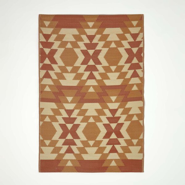 Tapis extérieur terrasse réversible - Tapis de jardin imperméable et résistant UV - Anya - Orange - 150x240 cm - HOMESCAPES