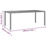 vidaXL Ensemble de bistro de jardin 9 Pièces coussins noir poly rotin
