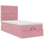 vidaXL Cadre de lit ottoman avec matelas rose 90x190 cm velours