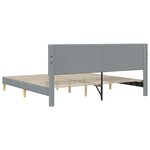 vidaXL Cadre de lit avec tête de lit Gris clair 200 x 200 cm Tissu