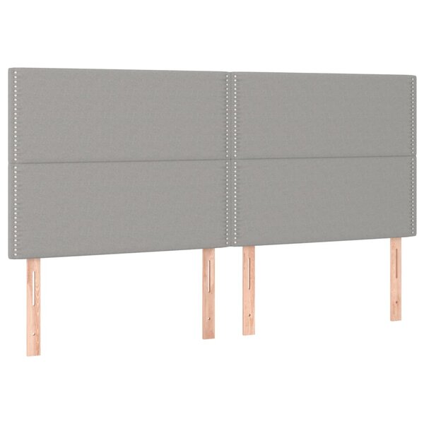 vidaXL Têtes de lit 4 Pièces Gris clair 100x5x78/88 cm Tissu