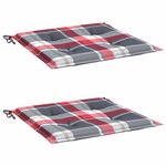 vidaXL Coussins de chaise de jardin lot de 2 carreaux rouges 50x50x4cm
