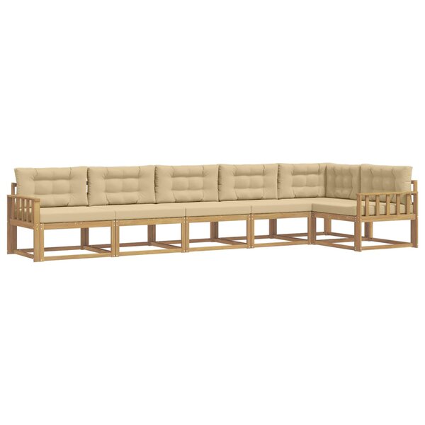 vidaXL Ensemble de canapés d'extérieur 4 Pièces Blanc et Beige Polyester