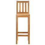 vidaXL Tabouret de bar 2 Pièces Naturel Bois de teck massif